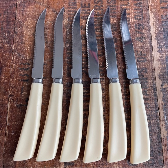 Quikut Dining Quikut Vintage Stainless Serrated Knives Set Usa
